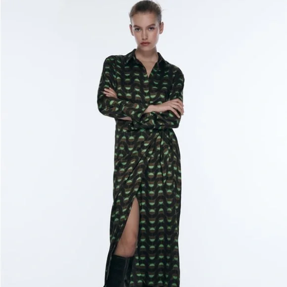 zara long printed dress green Elegant Emerald Green Velvet Sequin Beaded Long Evening Dress Party Wear 44